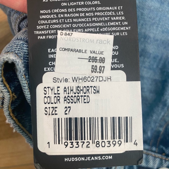 NWT Hudson Blue Freya Biker Shorts Sz 27. - Picture 4 of 4